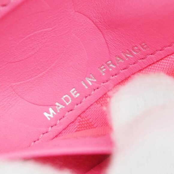 CHANEL CC Logo Cambon Bifold Wallet Leather Black Pink France 30KP049 - Picture 7 of 12